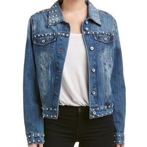 Bagatelle
Women's Blue Pearl Embellished Denim Jacket